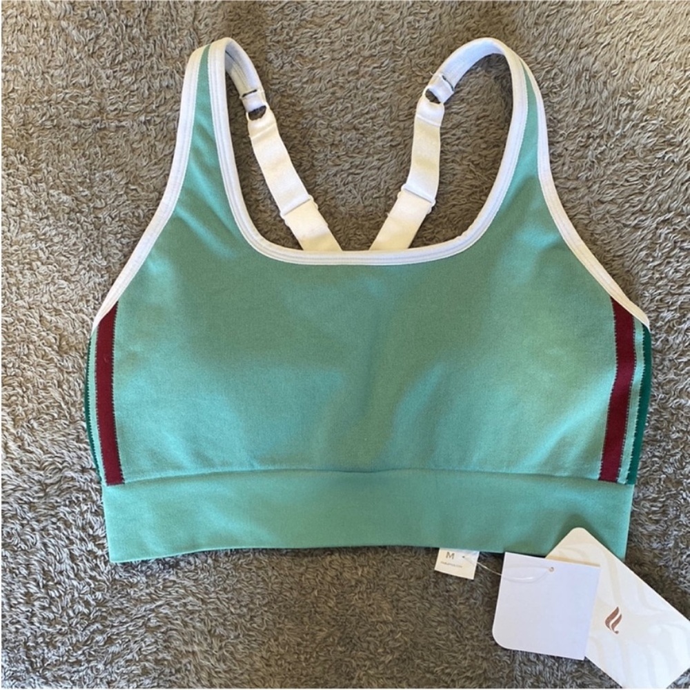 Fabletics Teal and Burgundy Sports Bra